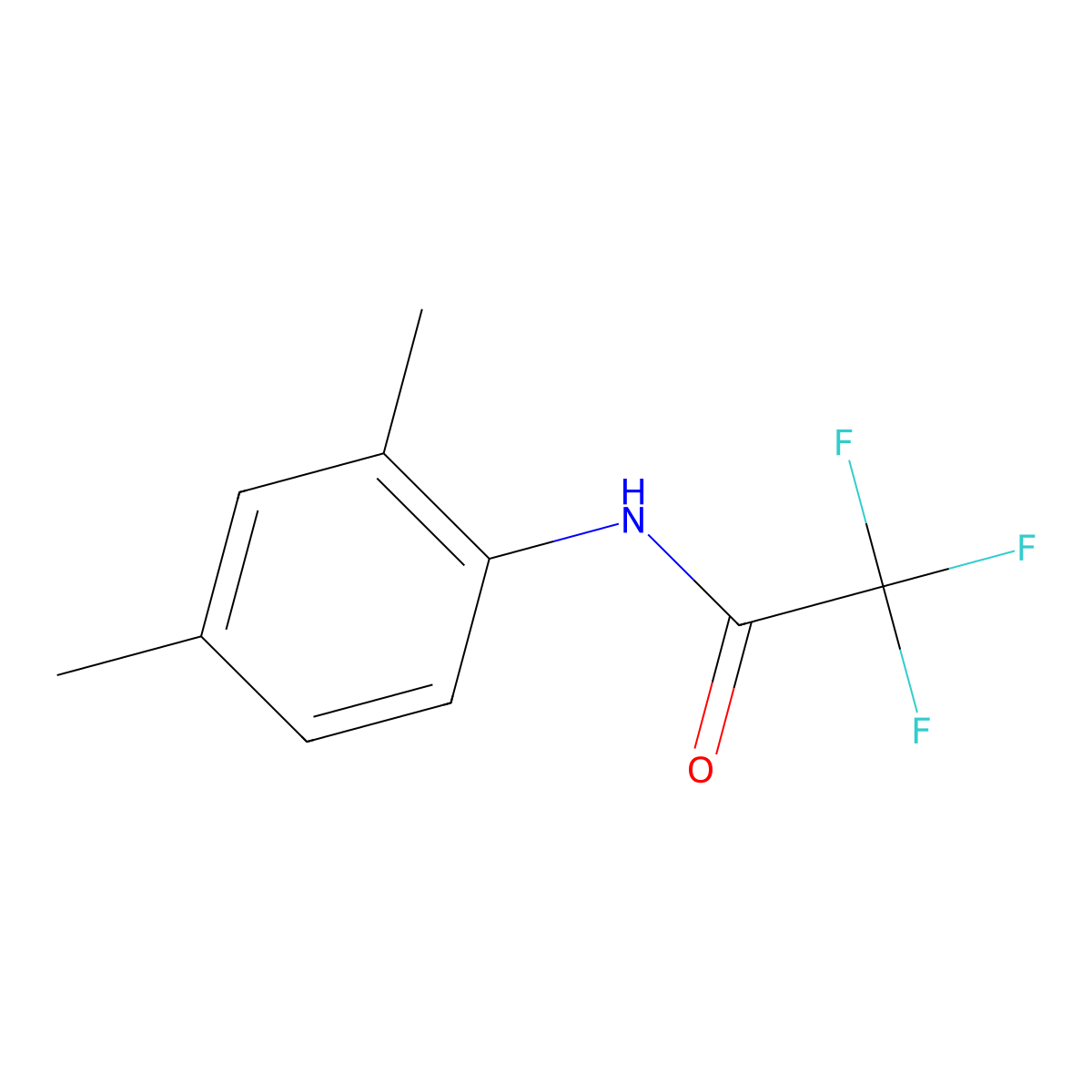 N-(2,4-dimethylphenyl)-2,2,2-trifluoroacetamide molecular structure, CAS 14618-47-4