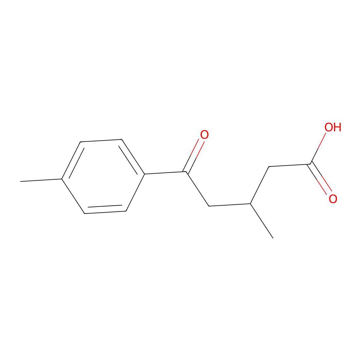 3-Methyl-5-(4-methylphenyl)-5-oxopentanoic acid molecular structure, CAS 14618-94-1