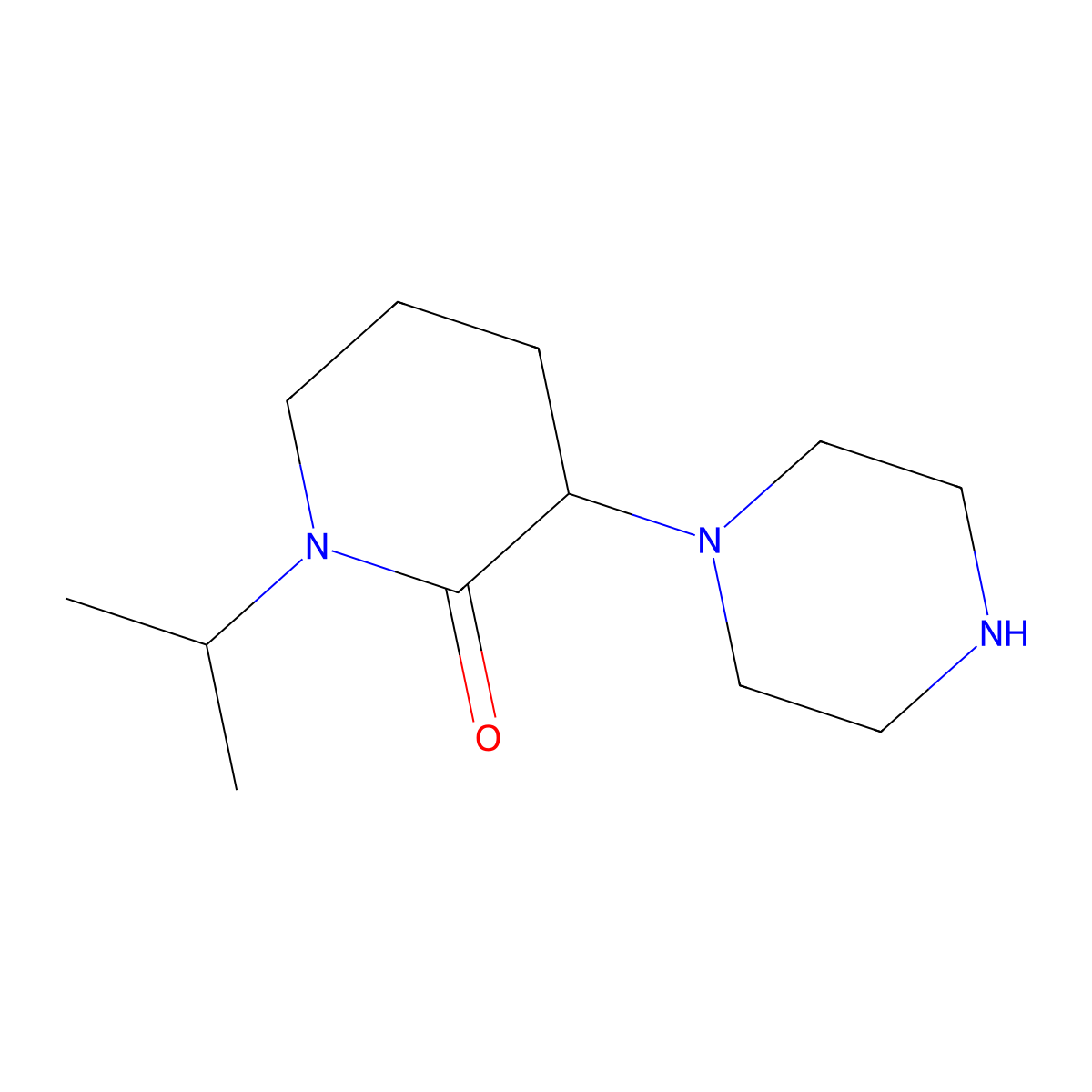 3-(Piperazin-1-yl)-1-(propan-2-yl)piperidin-2-one molecular structure, CAS 1461868-72-3