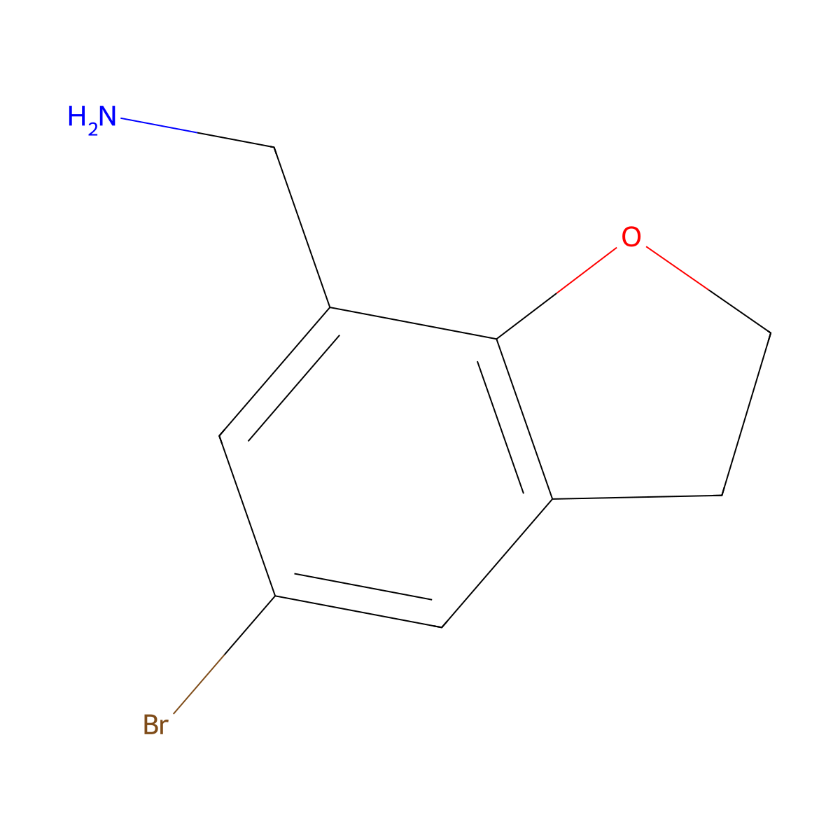 (5-Bromo-2,3-dihydro-1-benzofuran-7-yl)methanamine molecular structure, CAS 1461868-73-4