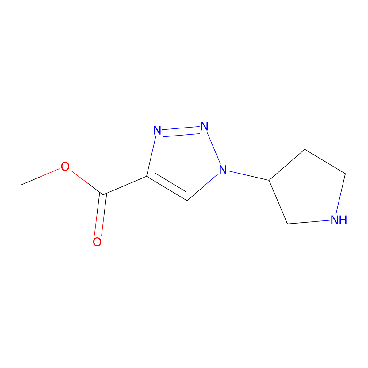 Methyl 1-(pyrrolidin-3-yl)-1H-1,2,3-triazole-4-carboxylate molecular structure, CAS 1461868-75-6