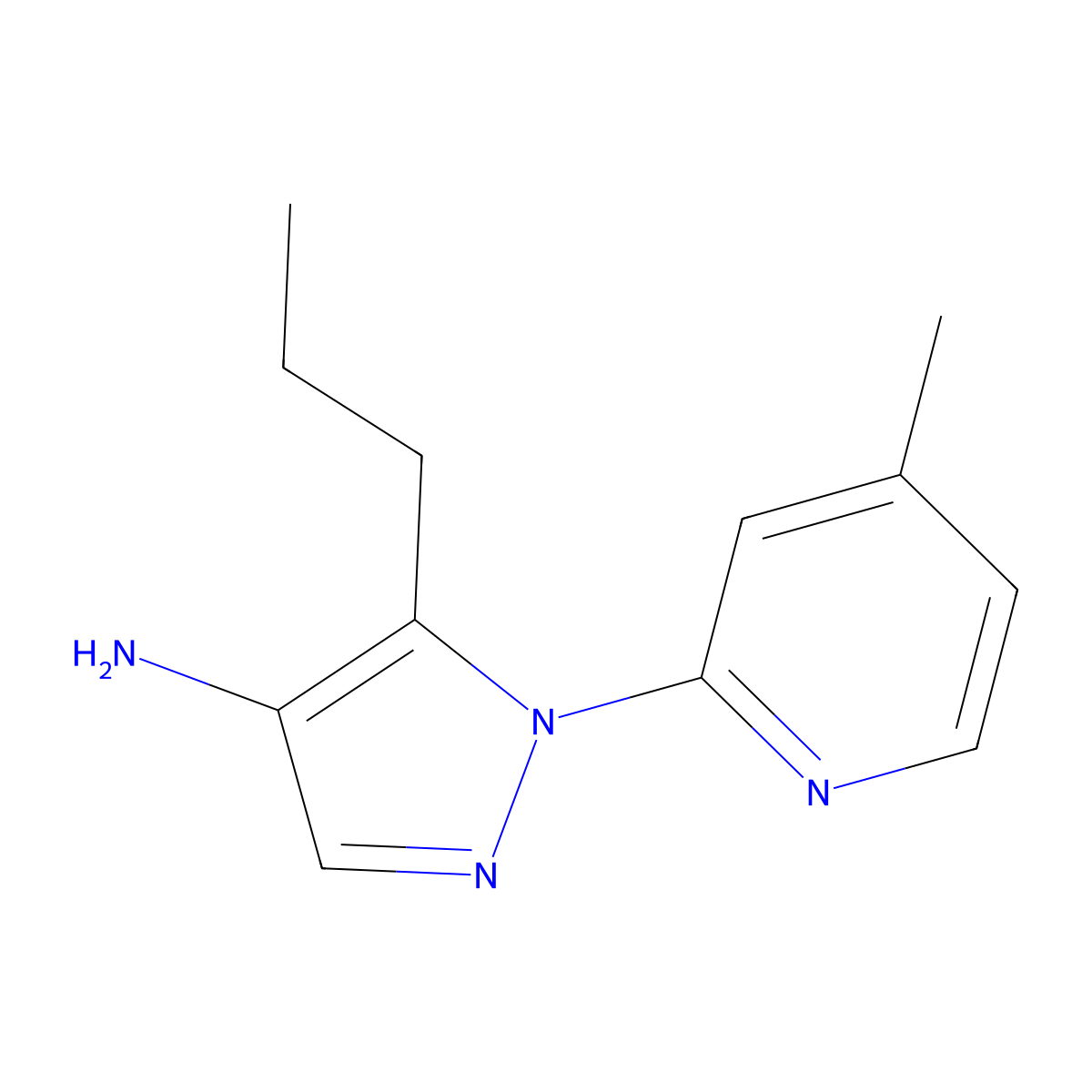 1-(4-Methylpyridin-2-yl)-5-propyl-1H-pyrazol-4-amine molecular structure, CAS 1461868-76-7