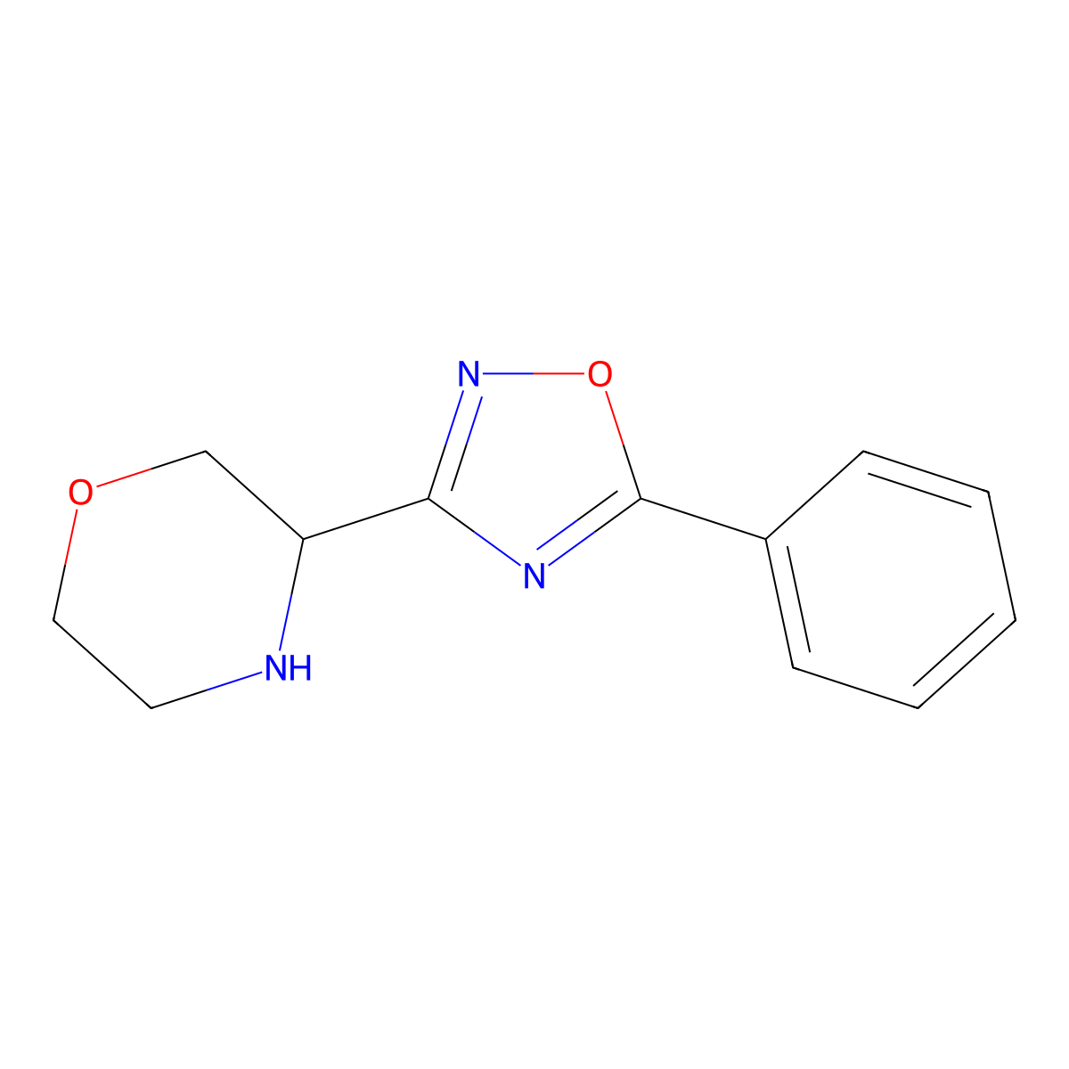 3-(5-Phenyl-1,2,4-oxadiazol-3-yl)morpholine molecular structure, CAS 1461868-77-8