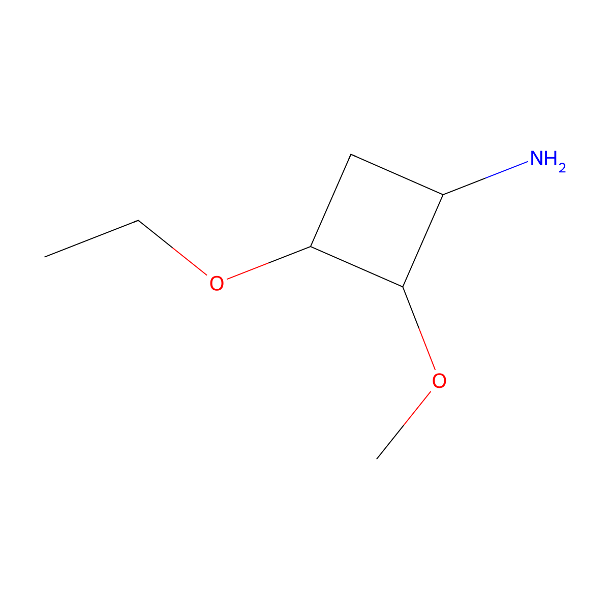 3-Ethoxy-2-methoxycyclobutan-1-amine molecular structure, CAS 1461868-82-5
