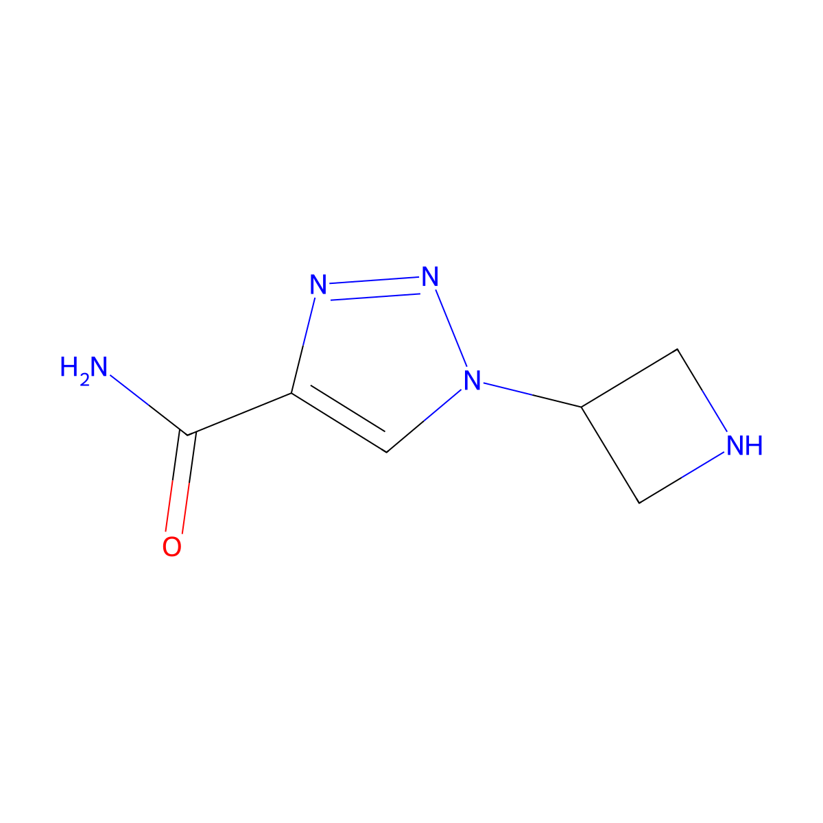 1-(azetidin-3-yl)-1H-1,2,3-triazole-4-carboxamide molecular structure, CAS 1461868-83-6