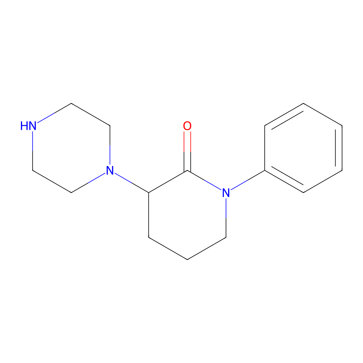 1-Phenyl-3-(piperazin-1-yl)piperidin-2-one molecular structure, CAS 1461868-84-7