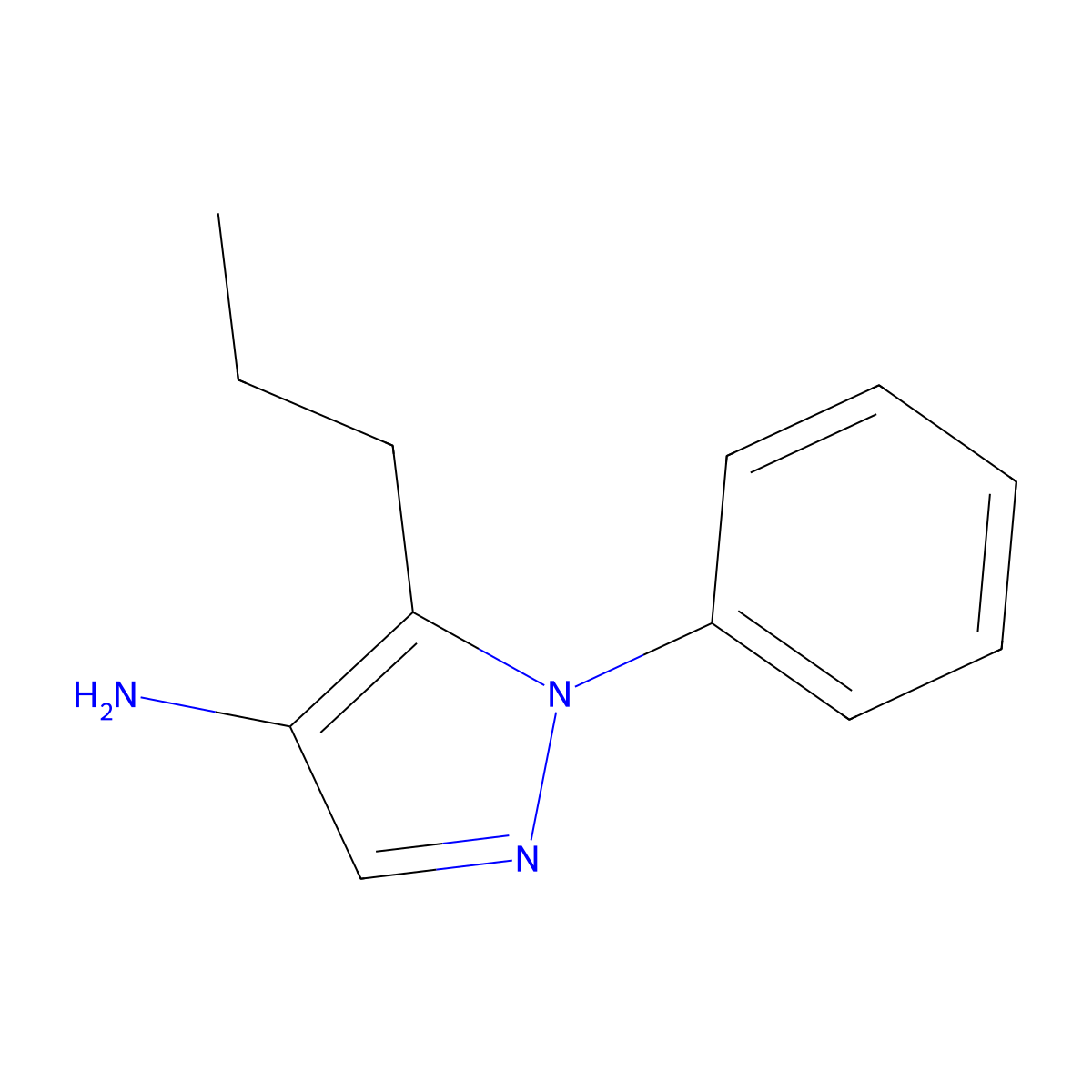 1-Phenyl-5-propyl-1H-pyrazol-4-amine molecular structure, CAS 1461868-87-0