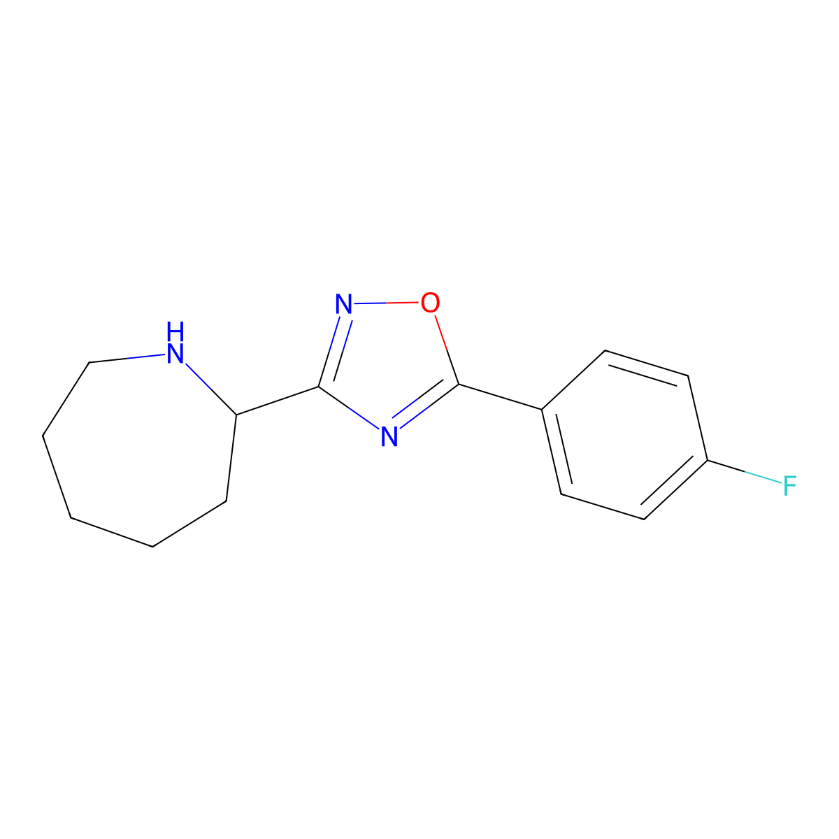 2-[5-(4-Fluorophenyl)-1,2,4-oxadiazol-3-yl]azepane molecular structure, CAS 1461868-88-1