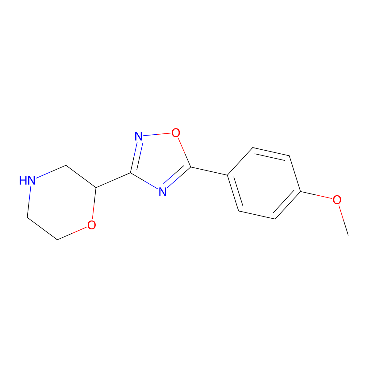 2-[5-(4-Methoxyphenyl)-1,2,4-oxadiazol-3-yl]morpholine molecular structure, CAS 1461868-89-2