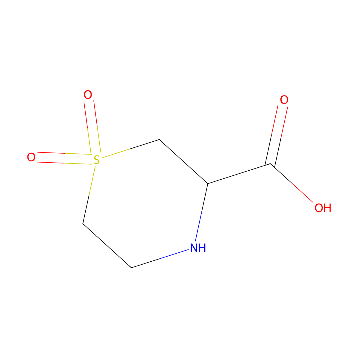 1,1-Dioxo-1lambda6-thiomorpholine-3-carboxylic acid molecular structure, CAS 1461868-90-5