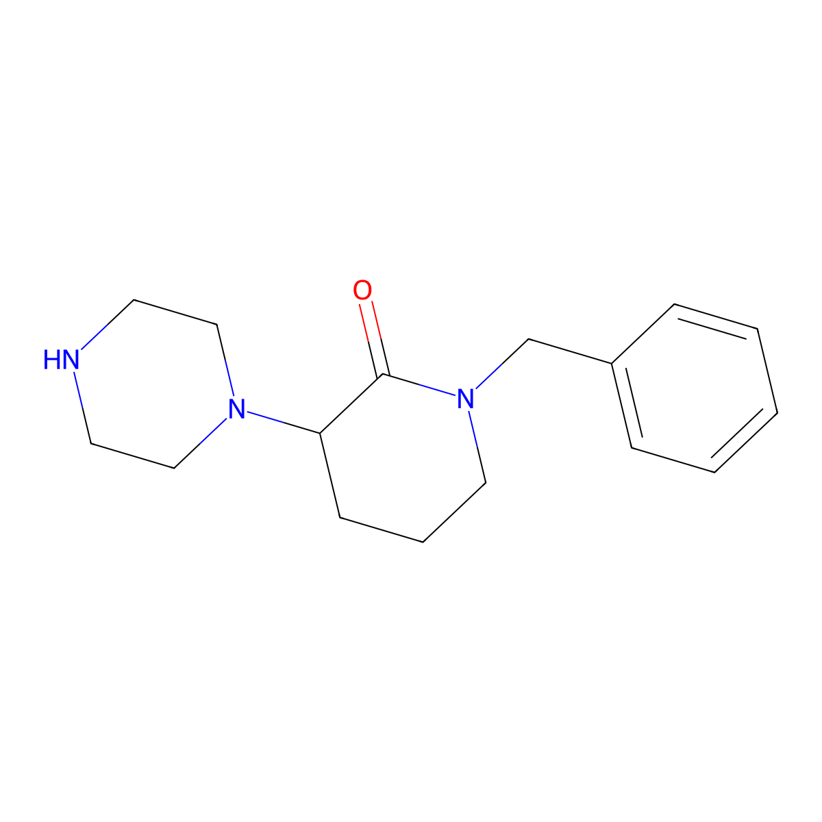 1-Benzyl-3-(piperazin-1-yl)piperidin-2-one molecular structure, CAS 1461868-91-6