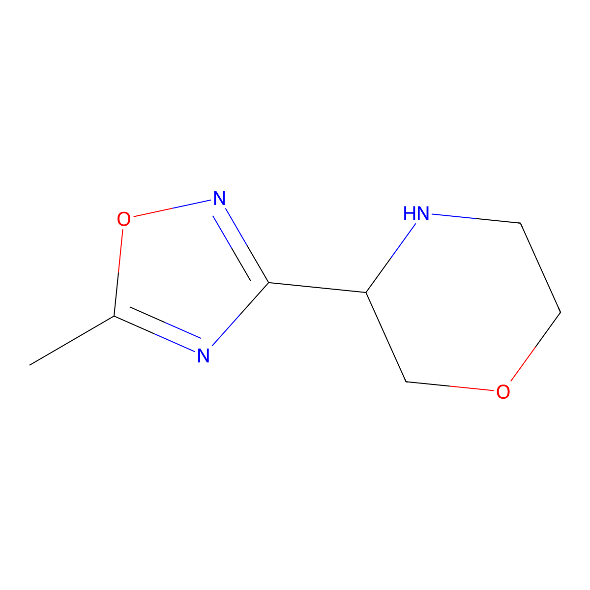 3-(5-Methyl-1,2,4-oxadiazol-3-yl)morpholine molecular structure, CAS 1461868-97-2