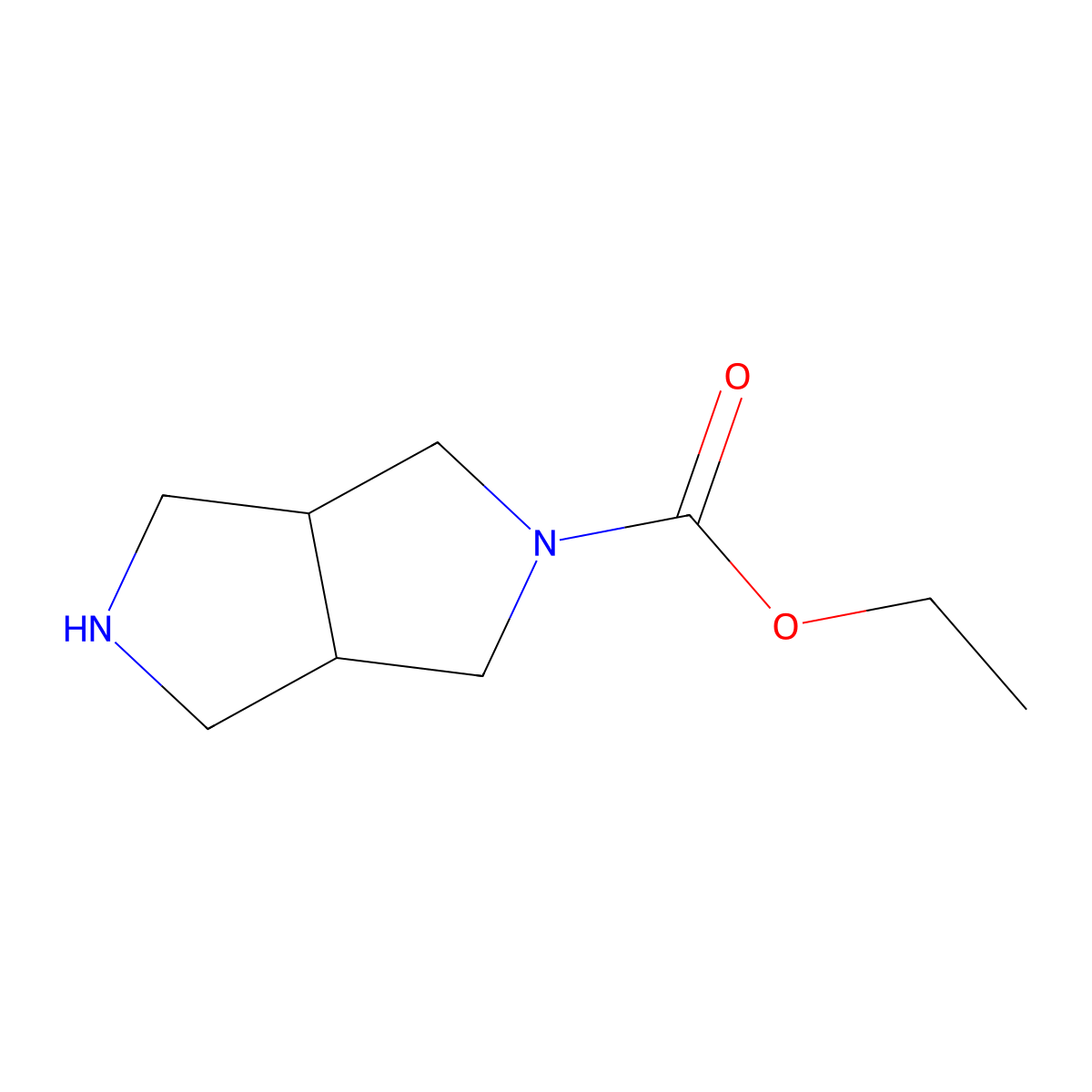 Ethyl octahydropyrrolo[3,4-c]pyrrole-2-carboxylate molecular structure, CAS 1461868-98-3