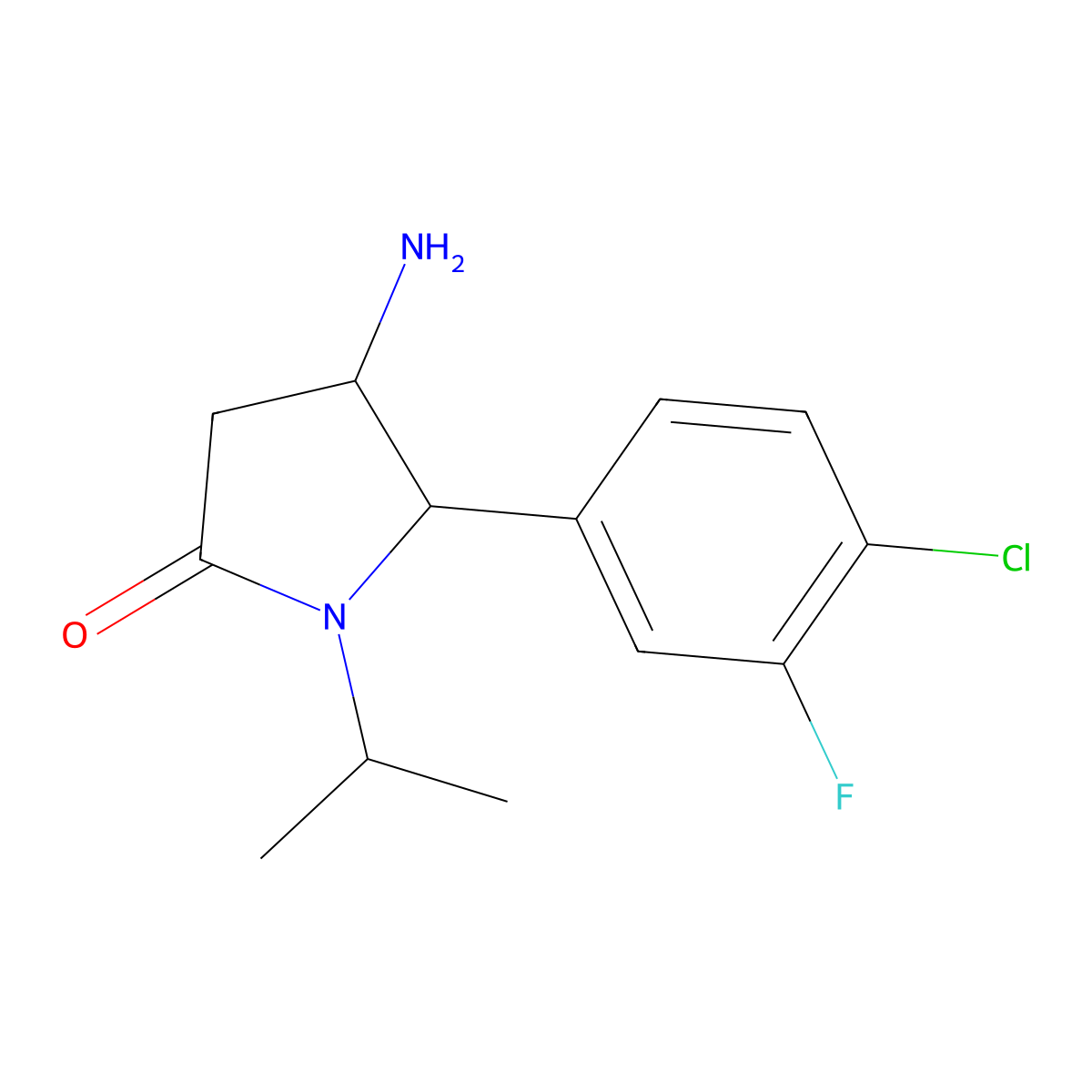 4-Amino-5-(4-chloro-3-fluorophenyl)-1-(propan-2-yl)pyrrolidin-2-one molecular structure, CAS 1461868-99-4