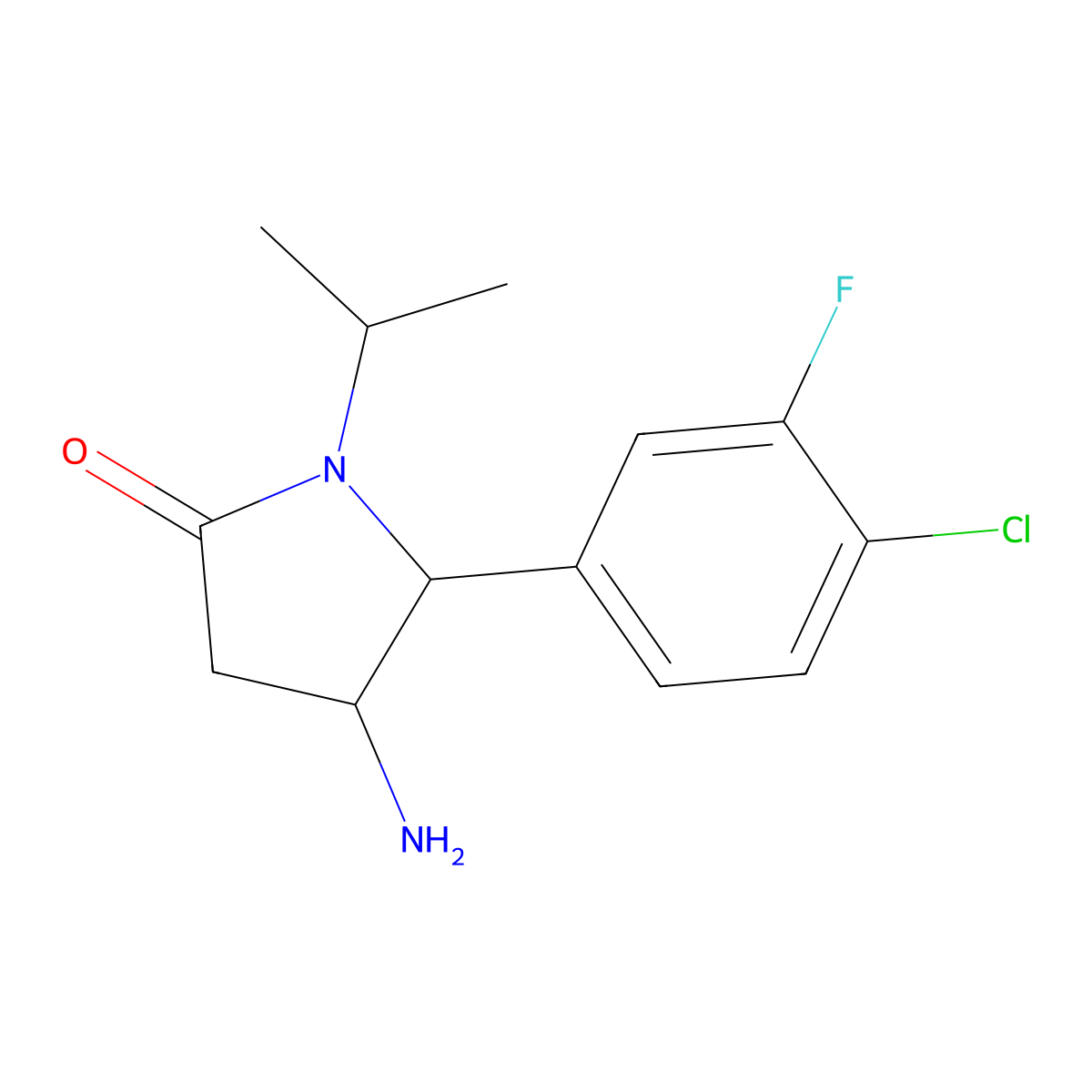4-Amino-5-(4-chloro-3-fluorophenyl)-1-(propan-2-yl)pyrrolidin-2-one molecular structure, CAS 1461868-99-4