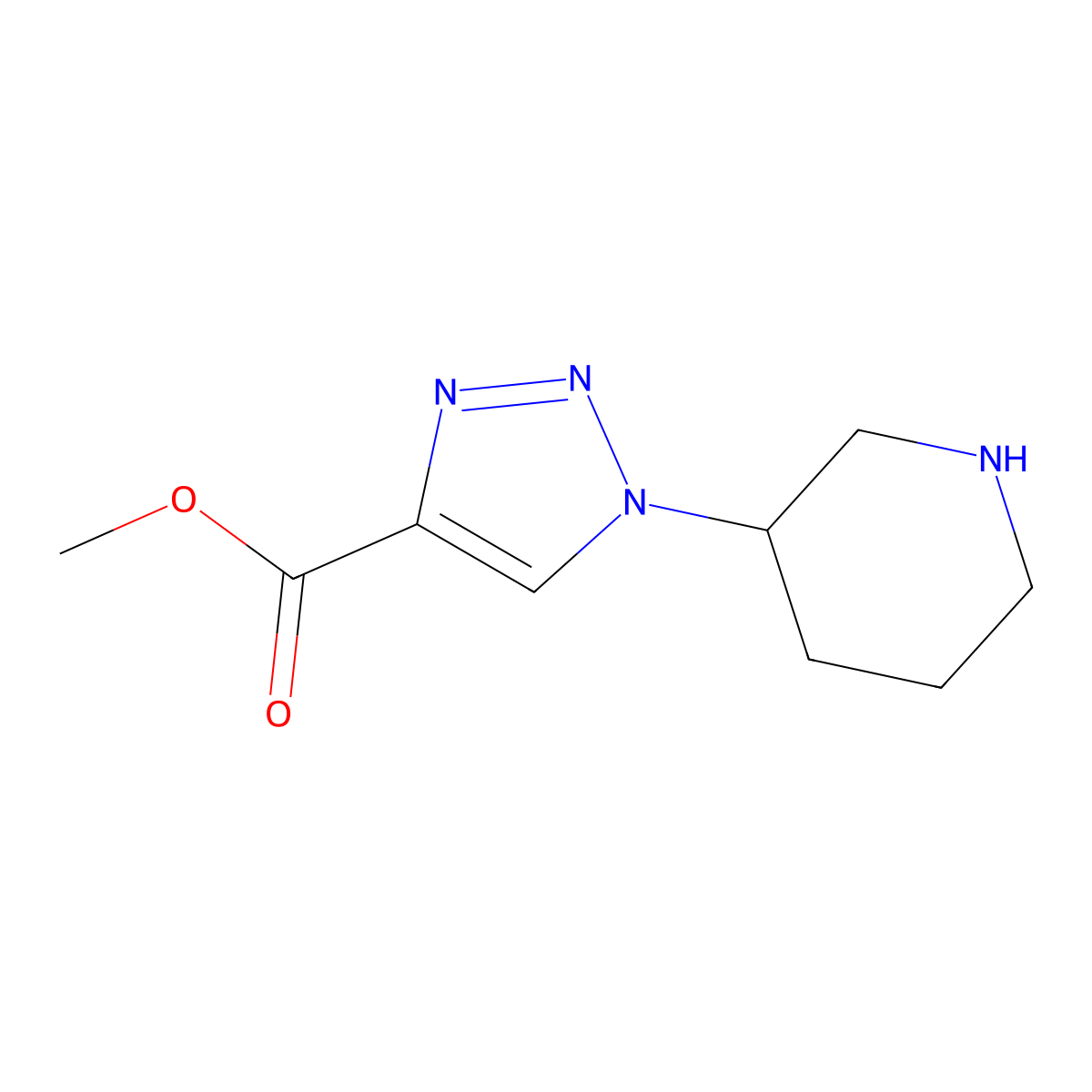 Methyl 1-(piperidin-3-yl)-1H-1,2,3-triazole-4-carboxylate molecular structure, CAS 1461869-00-0