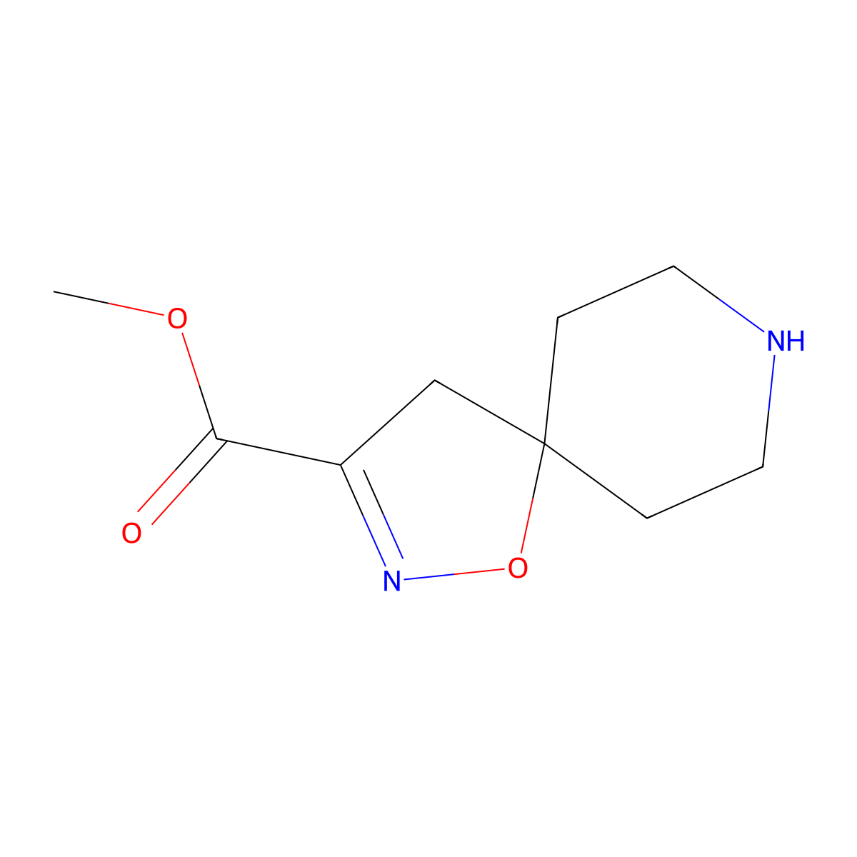 Methyl 1-oxa-2,8-diazaspiro[4.5]dec-2-ene-3-carboxylate molecular structure, CAS 1461869-05-5