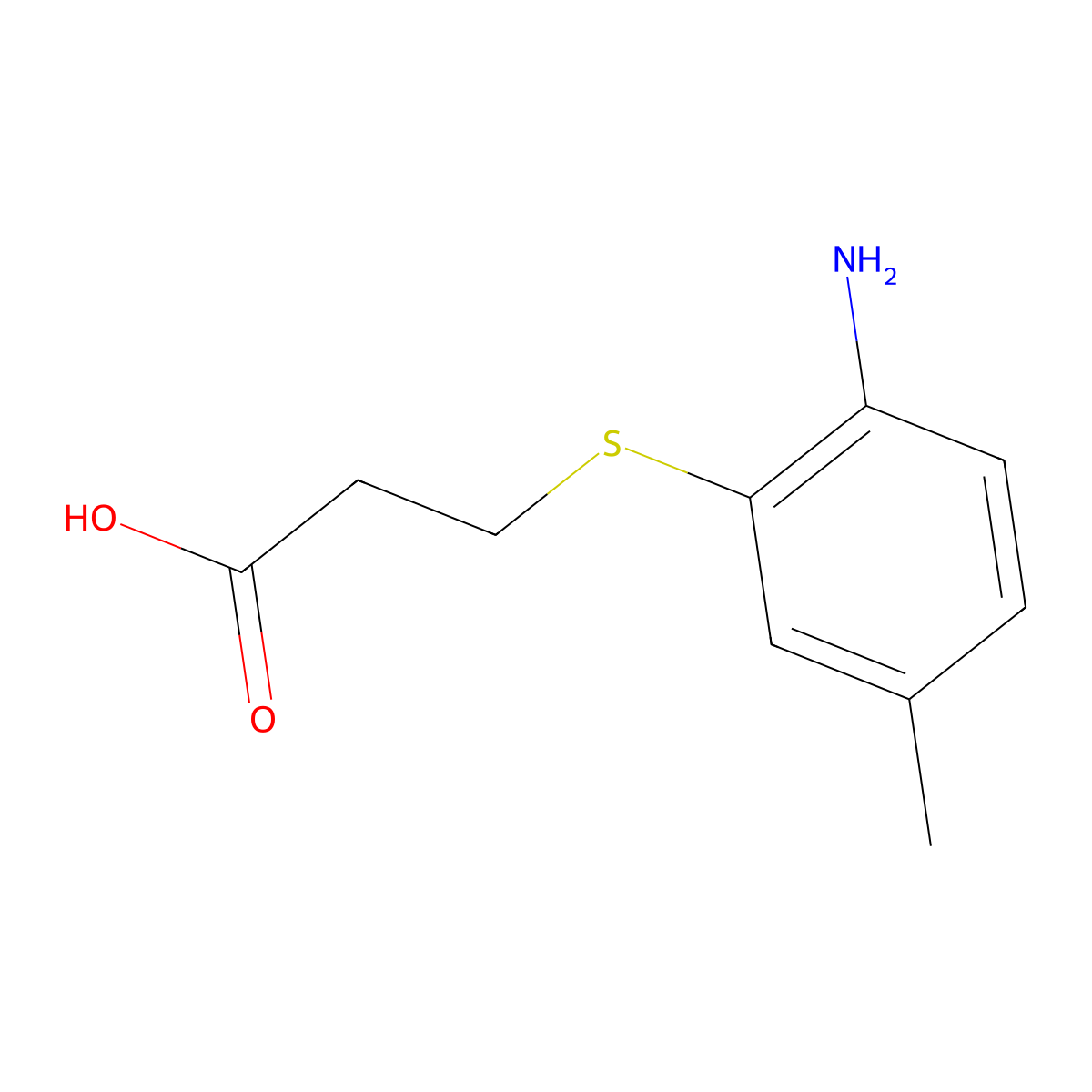 3-[(2-Amino-5-methylphenyl)sulfanyl]propanoic acid molecular structure, CAS 1461869-07-7