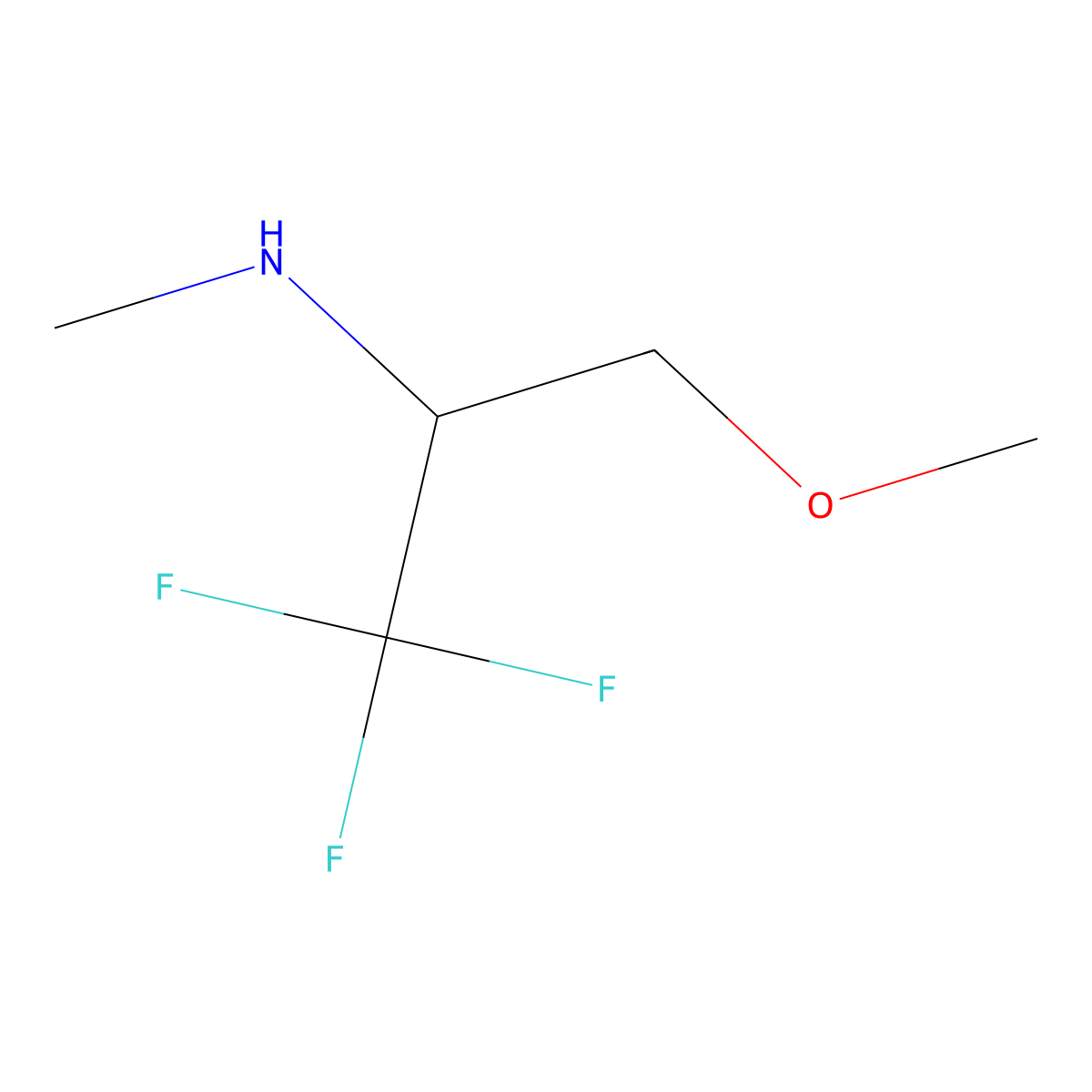 Methyl(1,1,1-trifluoro-3-methoxypropan-2-yl)amine molecular structure, CAS 1461869-09-9