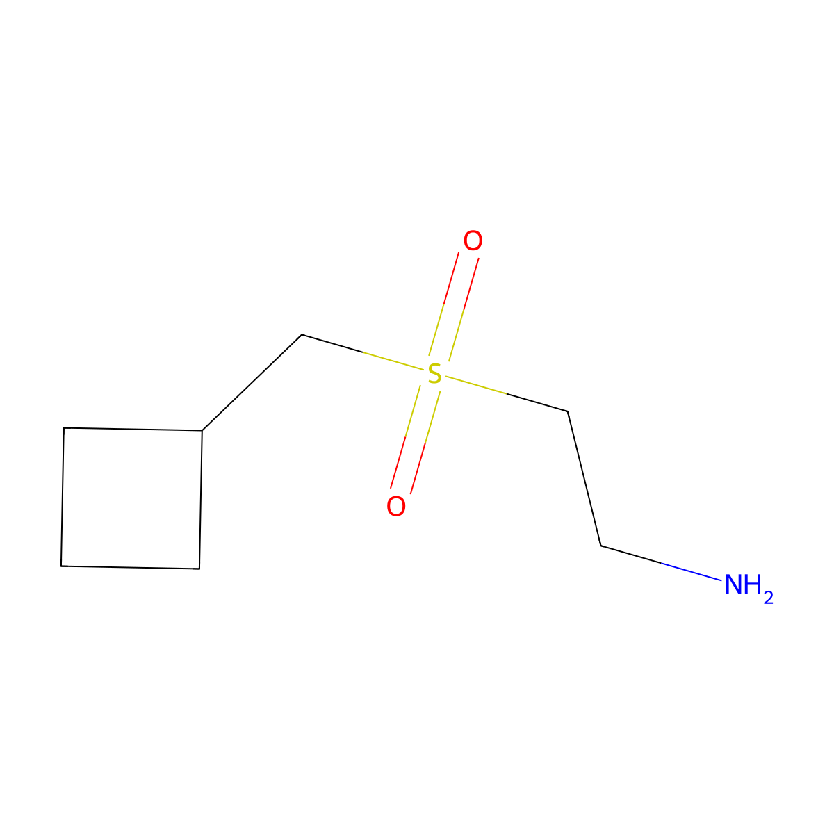 2-Cyclobutylmethanesulfonylethan-1-amine molecular structure, CAS 1461869-10-2