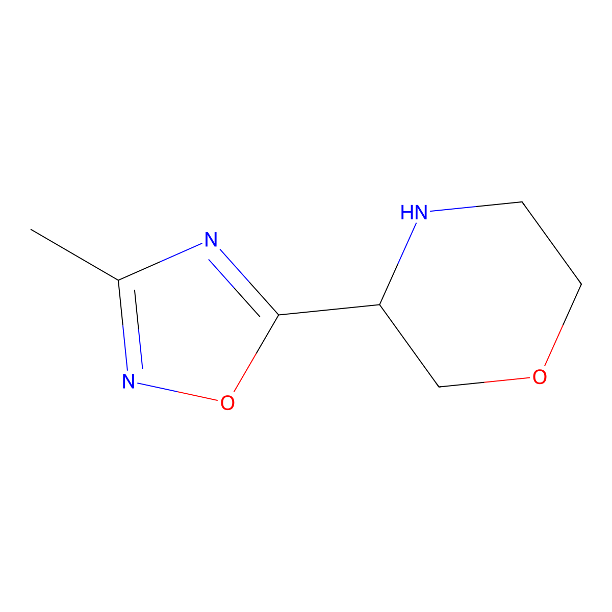 3-(3-Methyl-1,2,4-oxadiazol-5-yl)morpholine molecular structure, CAS 1461869-13-5