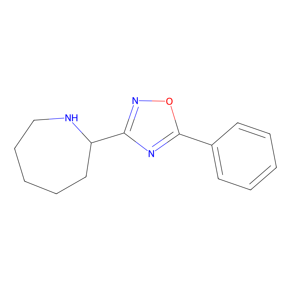 3-(Azepan-2-yl)-5-phenyl-1,2,4-oxadiazole molecular structure, CAS 1461869-14-6