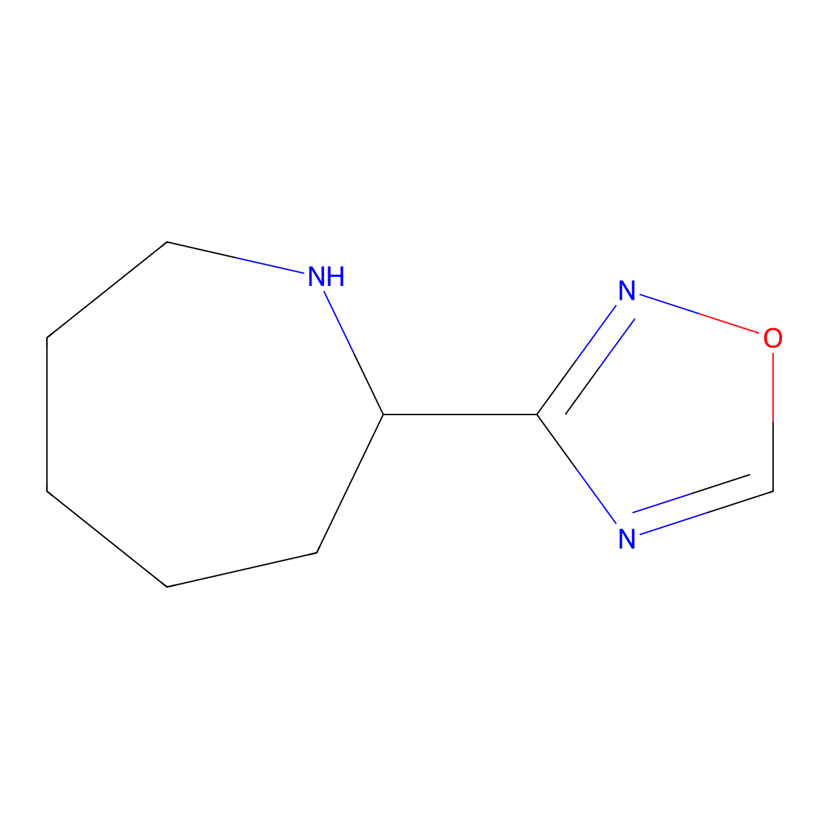 3-(Azepan-2-yl)-1,2,4-oxadiazole molecular structure, CAS 1461869-15-7