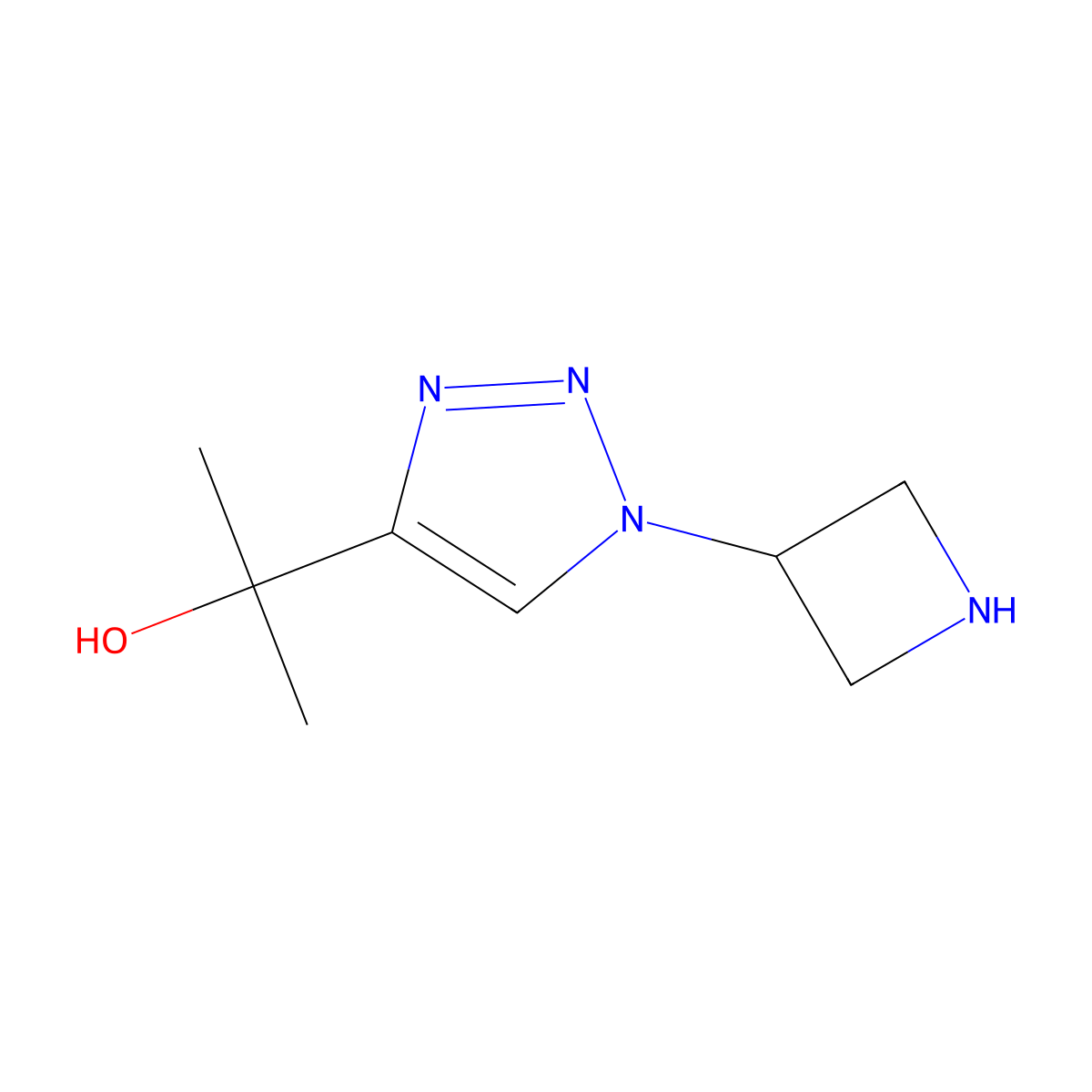 2-[1-(azetidin-3-yl)-1H-1,2,3-triazol-4-yl]propan-2-ol molecular structure, CAS 1461869-16-8
