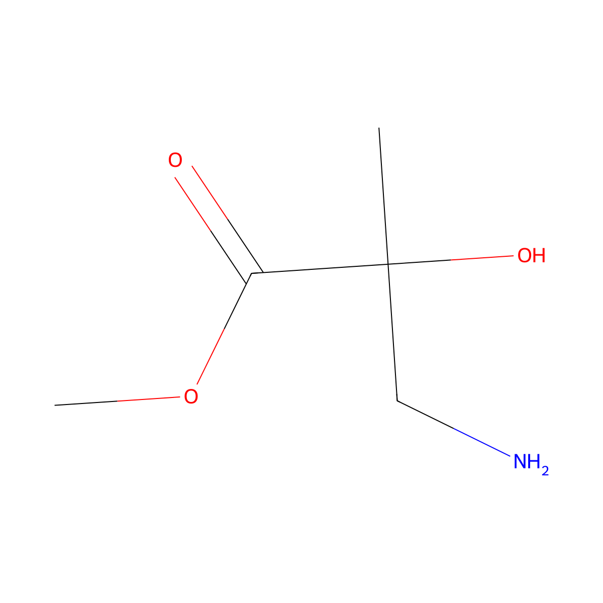 Methyl 3-amino-2-hydroxy-2-methylpropanoate molecular structure, CAS 1461869-17-9