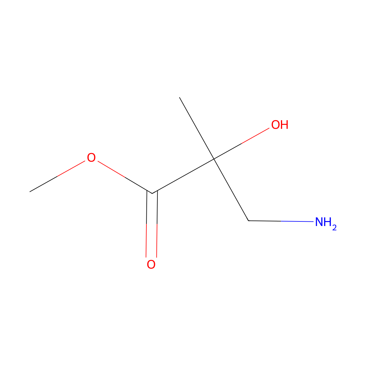 Methyl 3-amino-2-hydroxy-2-methylpropanoate molecular structure, CAS 1461869-17-9