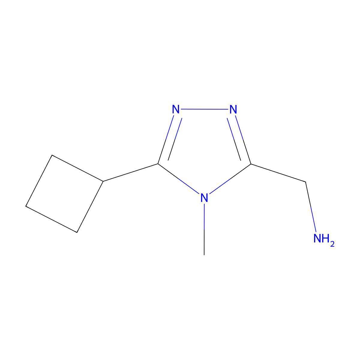 (5-cyclobutyl-4-methyl-4H-1,2,4-triazol-3-yl)methanamine molecular structure, CAS 1461869-22-6