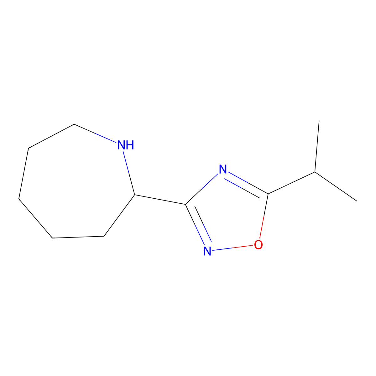 3-(Azepan-2-yl)-5-isopropyl-1,2,4-oxadiazole molecular structure, CAS 1461869-29-3