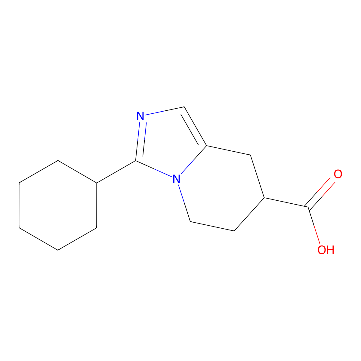 3-Cyclohexyl-5,6,7,8-tetrahydroimidazo[1,5-a]pyridine-7-carboxylicacid molecular structure, CAS 1461869-33-9
