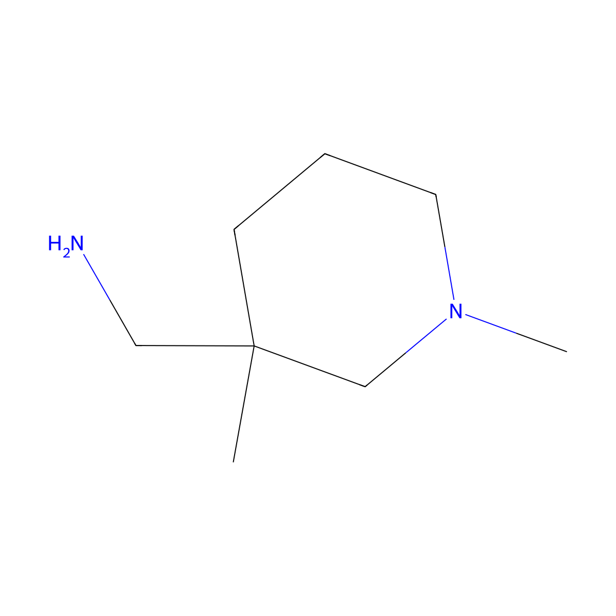 (1,3-Dimethylpiperidin-3-yl)methanamine molecular structure, CAS 1461869-36-2