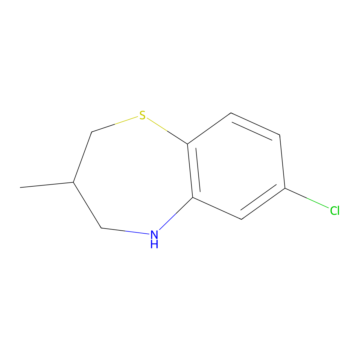 7-Chloro-3-methyl-2,3,4,5-tetrahydro-1,5-benzothiazepine molecular structure, CAS 1461869-40-8