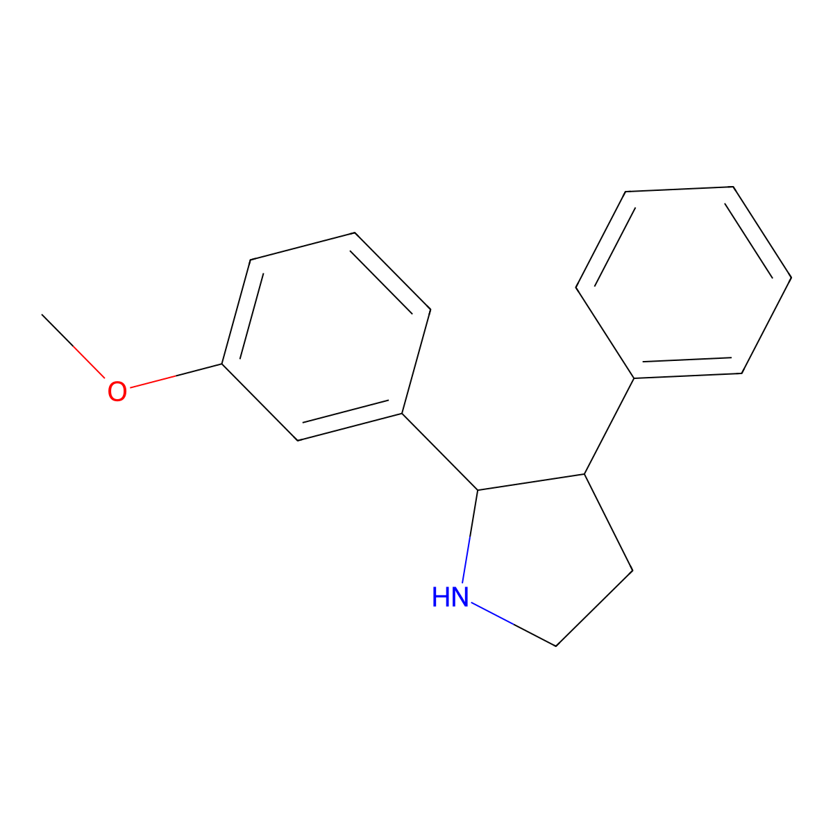 2-(3-Methoxyphenyl)-3-phenylpyrrolidine molecular structure, CAS 1461869-43-1