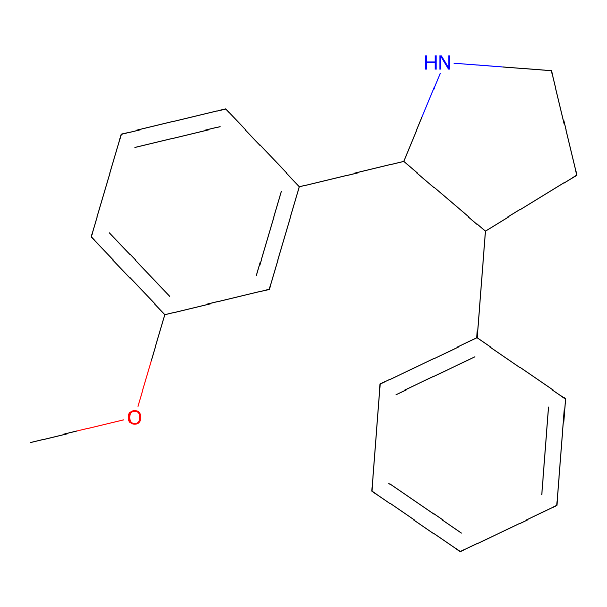 2-(3-Methoxyphenyl)-3-phenylpyrrolidine molecular structure, CAS 1461869-43-1