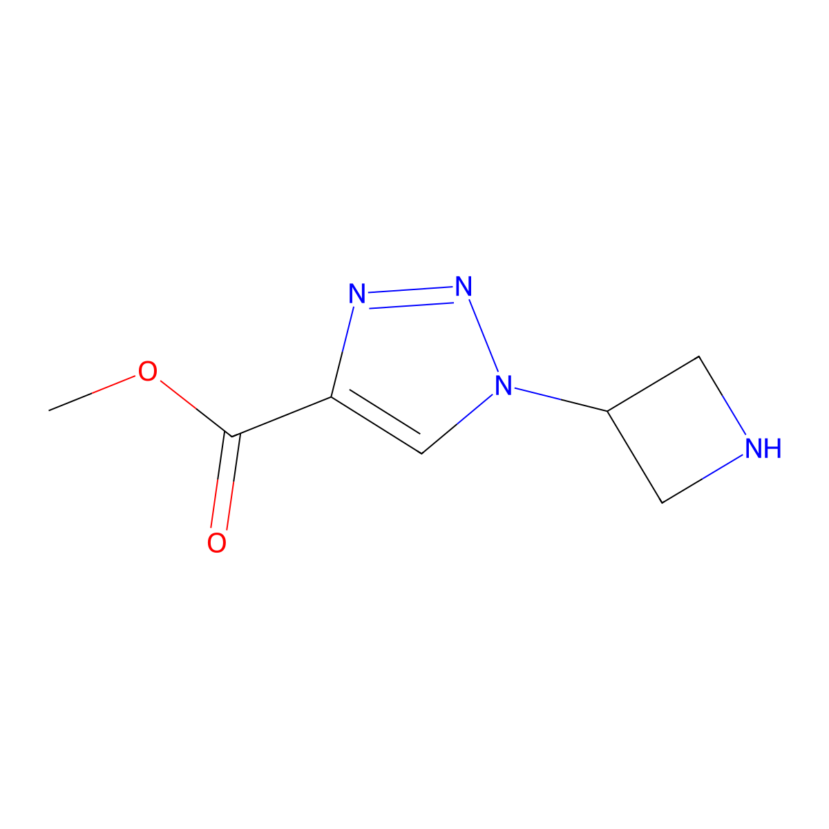 methyl 1-(azetidin-3-yl)-1H-1,2,3-triazole-4-carboxylate molecular structure, CAS 1461869-47-5
