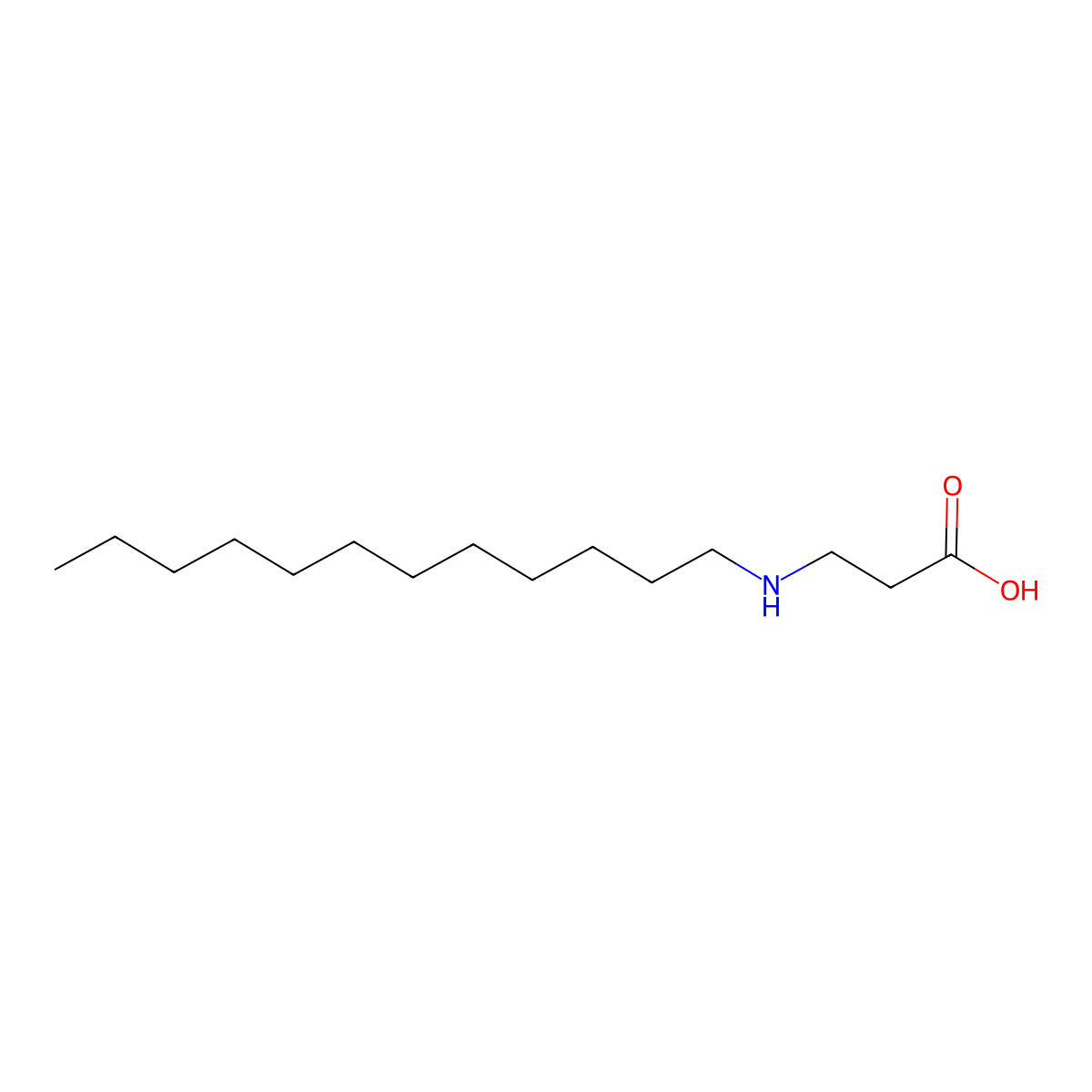 beta-Alanine, N-dodecyl- molecular structure, CAS 1462-54-0