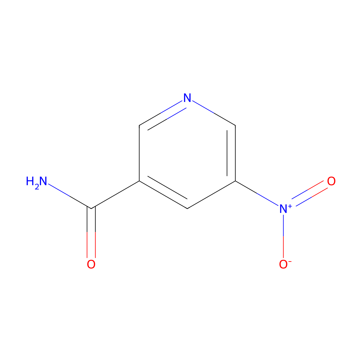 5-Nitropyridine-3-carboxamide molecular structure, CAS 1462-88-0