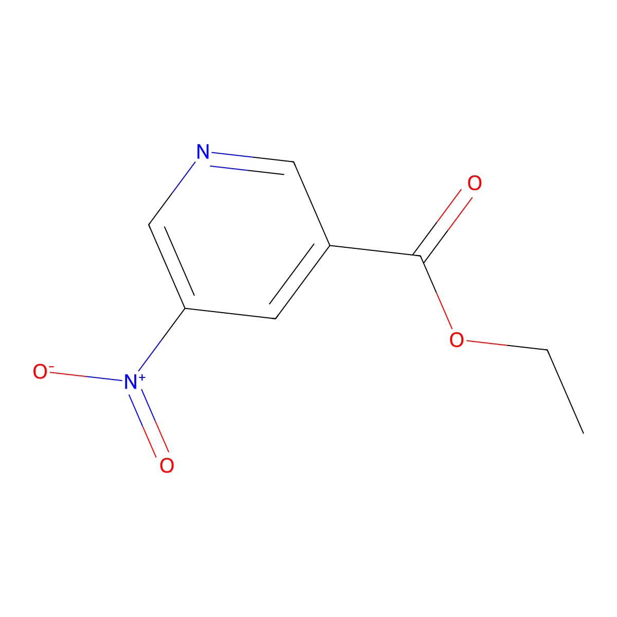 Ethyl 5-nitro-nicotinate molecular structure, CAS 1462-89-1