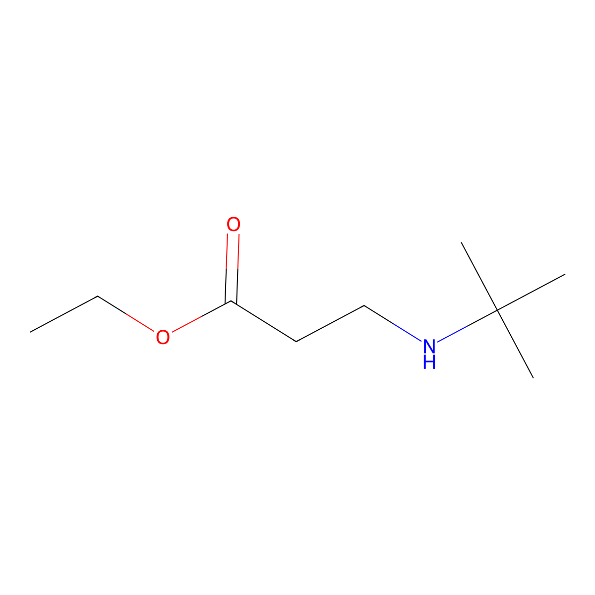 Ethyl 3-(tert-butylamino)propanoate molecular structure, CAS 1462-98-2