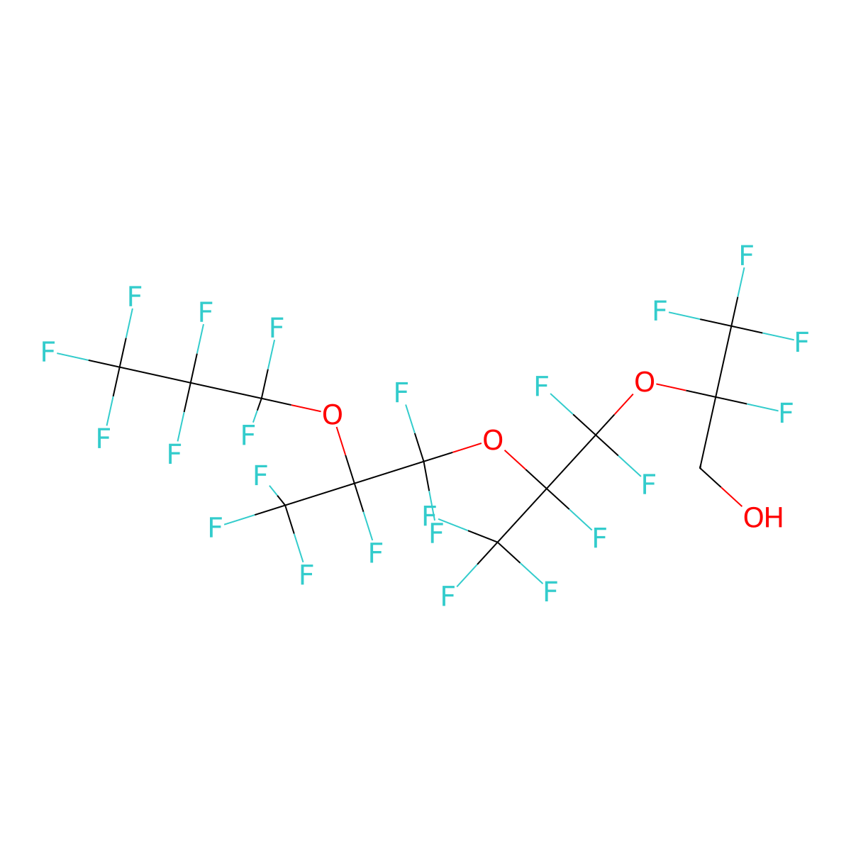 1H,1H-Perfluoro-2,5,8-trimethyl-3,6,9-trioxaundecan-1-ol molecular structure, CAS 14620-81-6