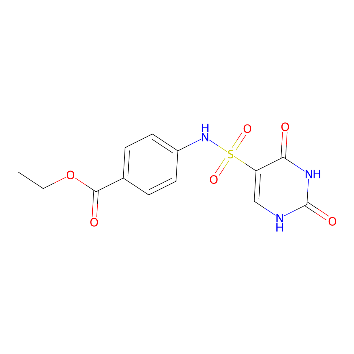 Ethyl 4-(2,4-dioxo-1,2,3,4-tetrahydropyrimidine-5-sulfonamido)benzoate molecular structure, CAS 146200-63-7
