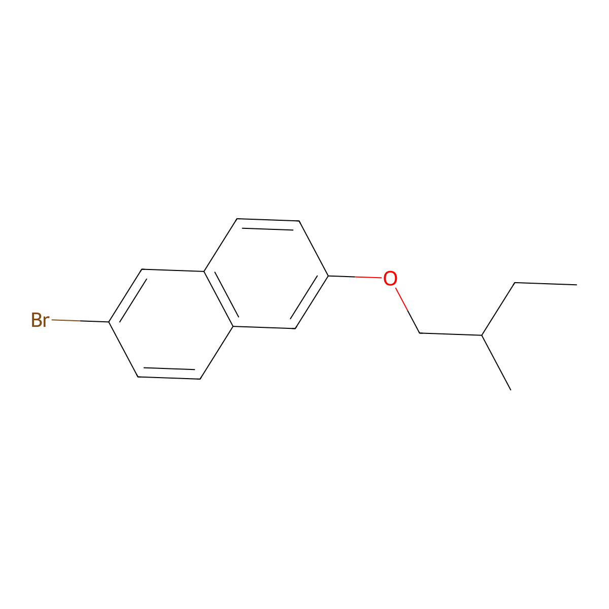 2-Bromo-6-(2-methylbutoxy)naphthalene molecular structure, CAS 146204-18-4