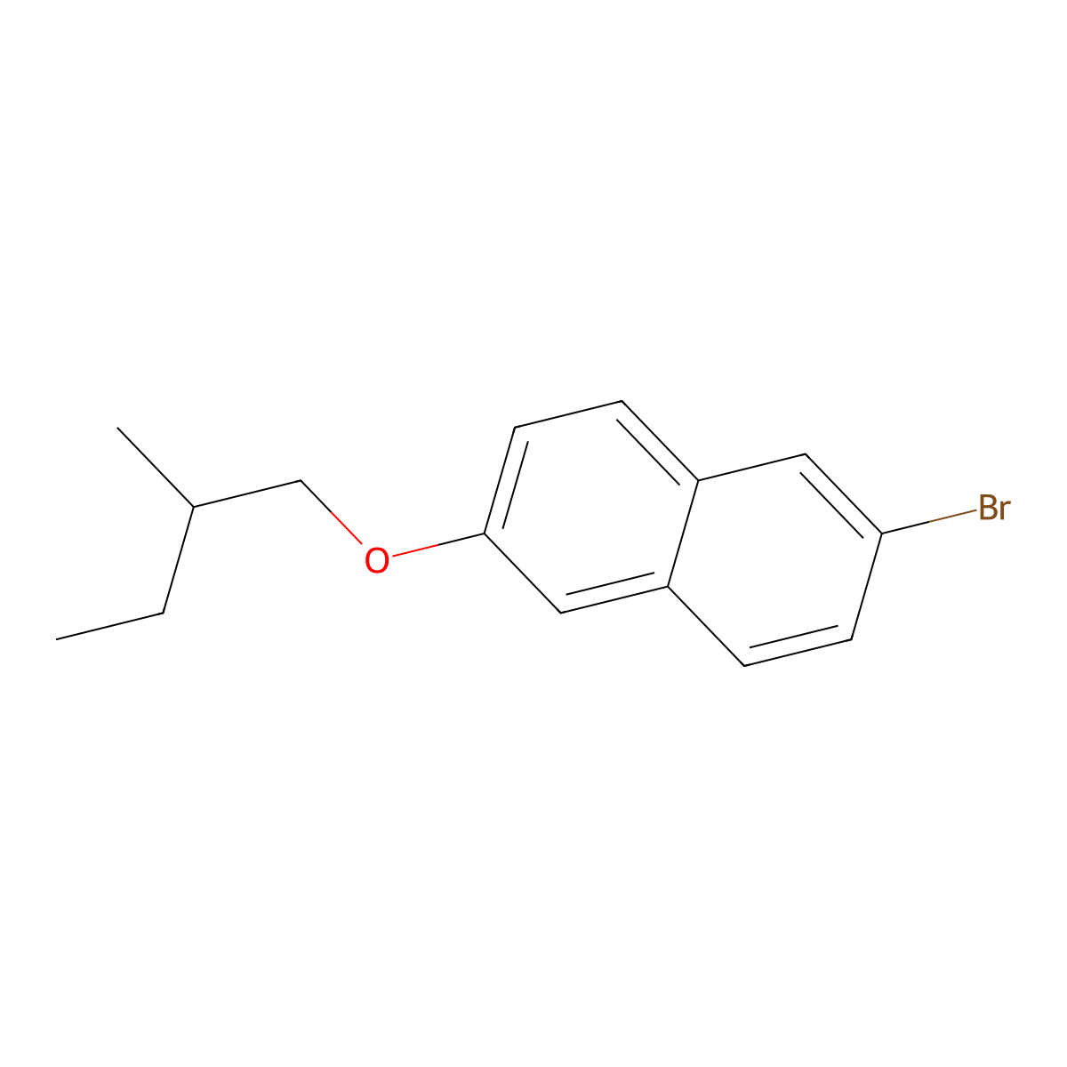 2-Bromo-6-(2-methylbutoxy)naphthalene molecular structure, CAS 146204-18-4