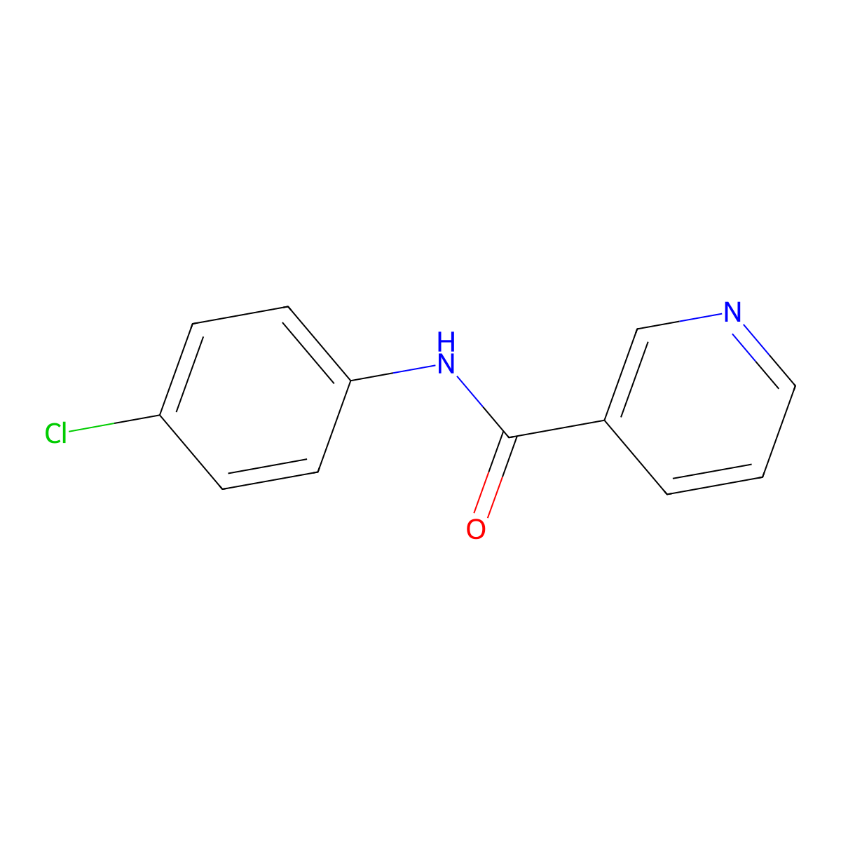 3-Pyridinecarboxamide, N-(4-chlorophenyl)- molecular structure, CAS 14621-03-5