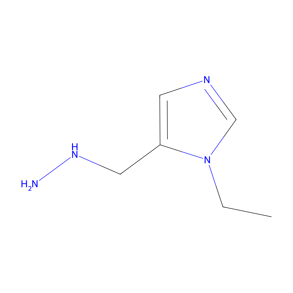 1-ethyl-5-(hydrazinylmethyl)-1H-imidazole molecular structure, CAS 1462241-74-2