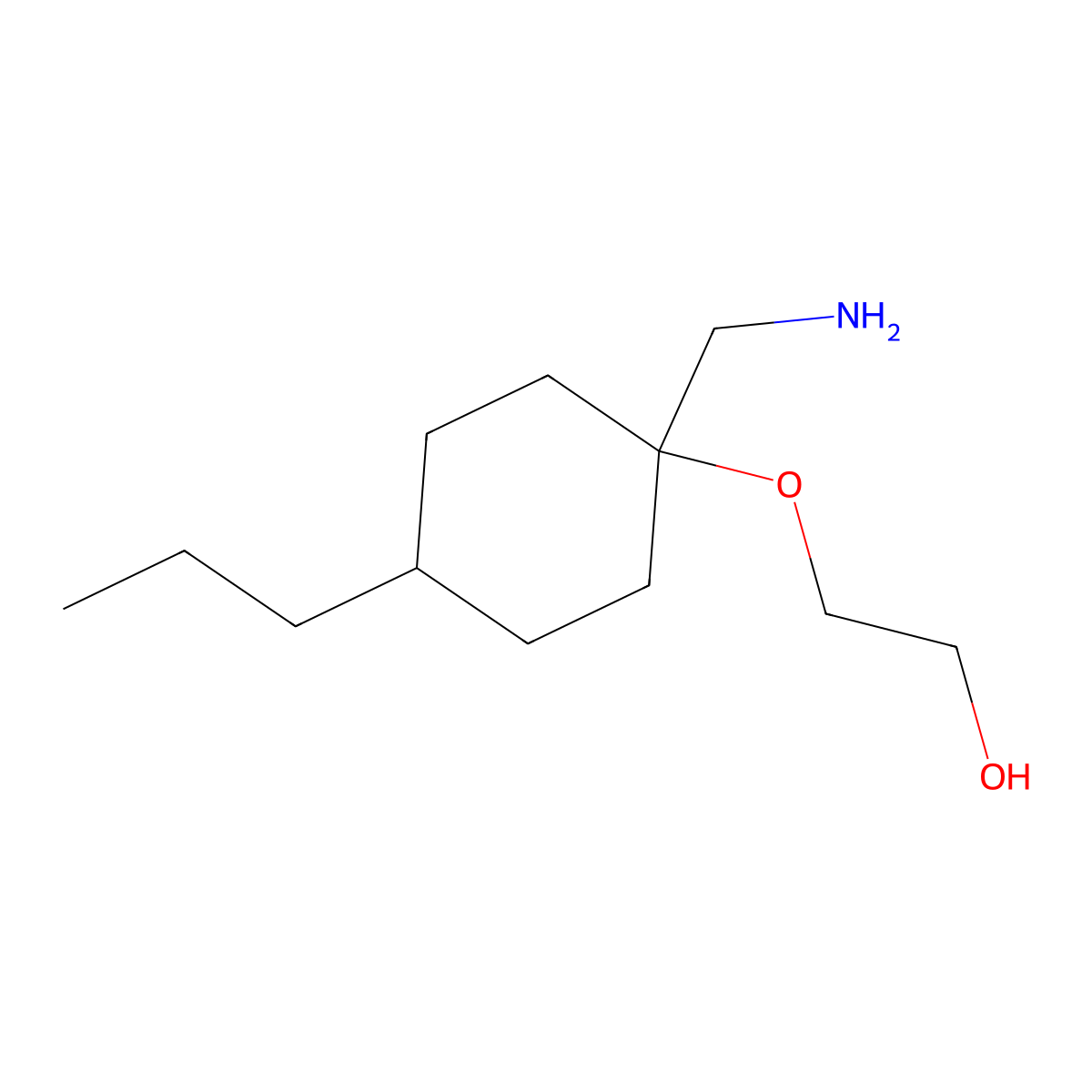 2-((1-(Aminomethyl)-4-propylcyclohexyl)oxy)ethan-1-ol molecular structure, CAS 1462246-23-6