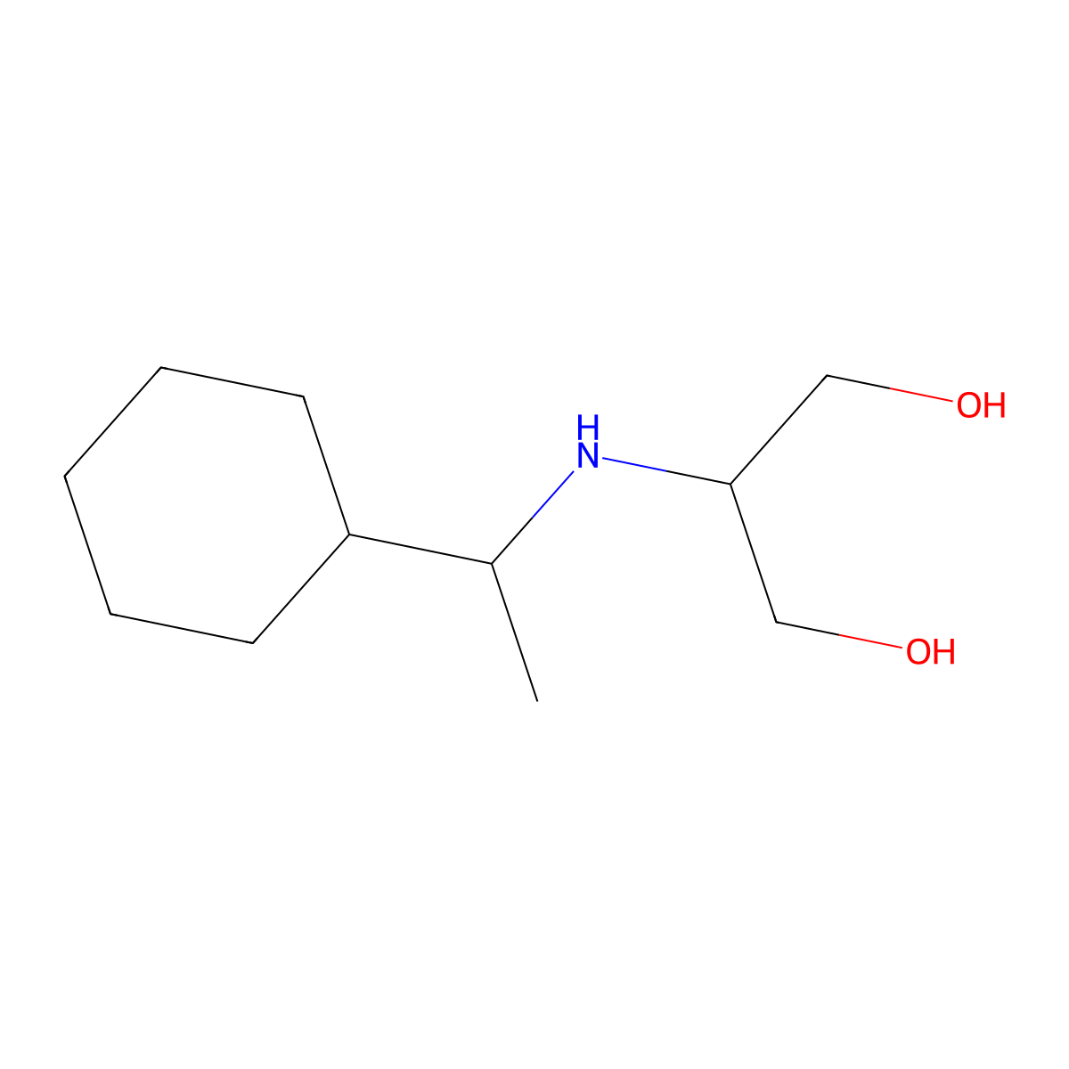 2-[(1-Cyclohexylethyl)amino]propane-1,3-diol molecular structure, CAS 1462247-20-6